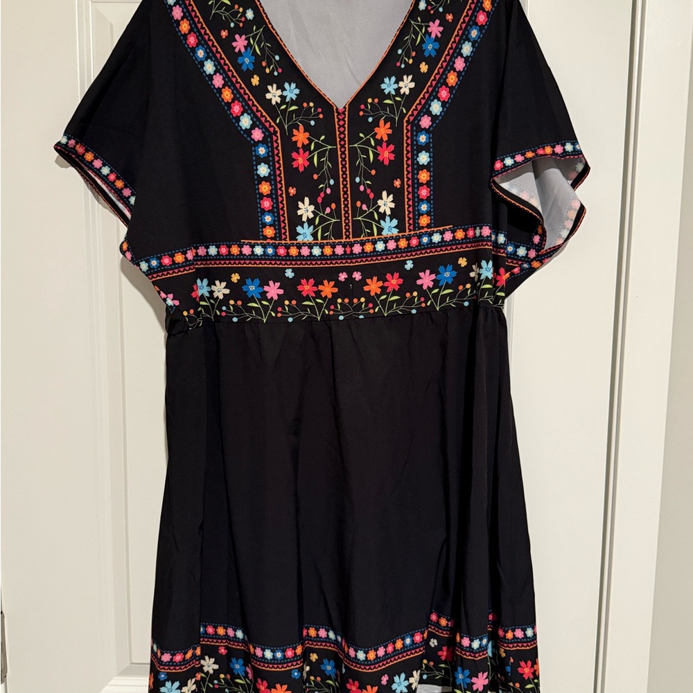 Floral Black Dress
